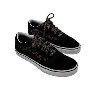 Vans Old Skool Leopard Black Sneakers Shoe Juniors Size 5